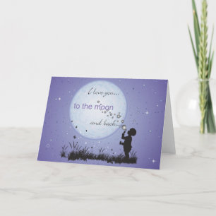 Te amo a las postales de la luna y las tarjetas tr