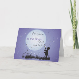 Te amo a las postales de la luna y las tarjetas tr