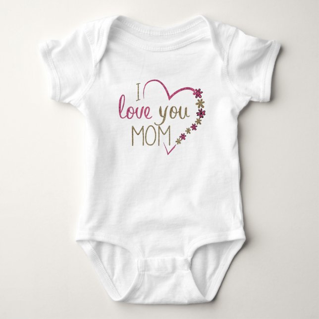 Te amo a mamá Baby Jersey Bodysuit (Anverso)