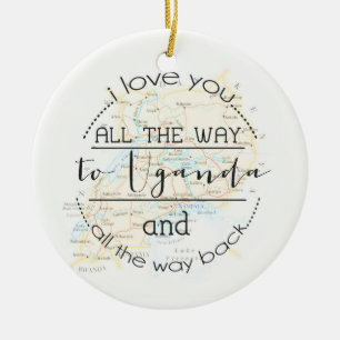 Te amo a Uganda y al ornamento trasero del navidad
