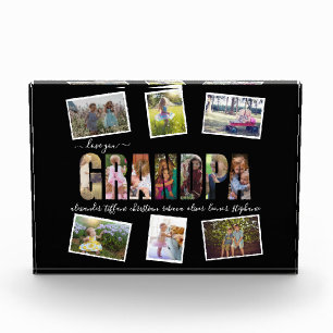 Te amo abuelo Collage de fotos cartas bloqueo de f