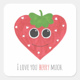 Te Amo Berry Mucho Pegatina De Fresas