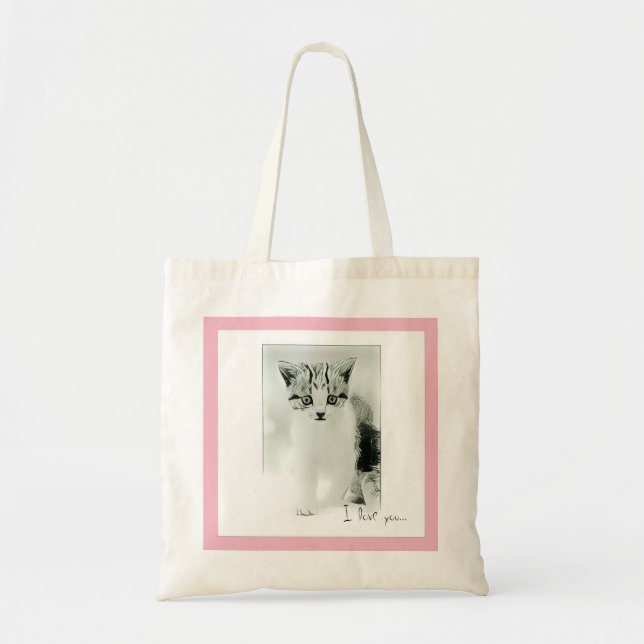 Te amo Bolsa de mano Gatito (Frente)