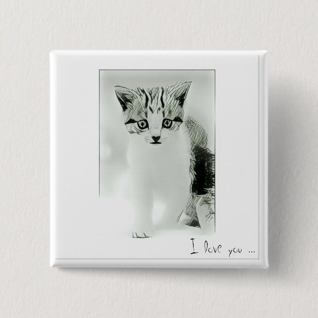 Te amo Botón Gatito (Anverso)