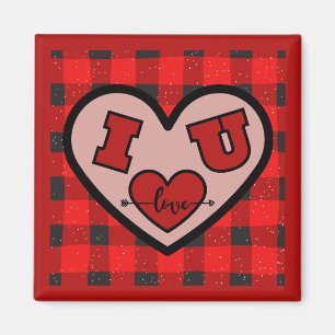 Te Amo Búfalo Plaid Imán