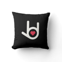 Te Amo Cojín decorativo Negro