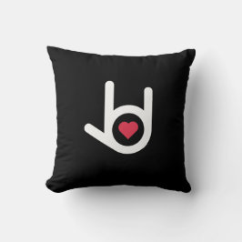 Te Amo Cojín decorativo Negro