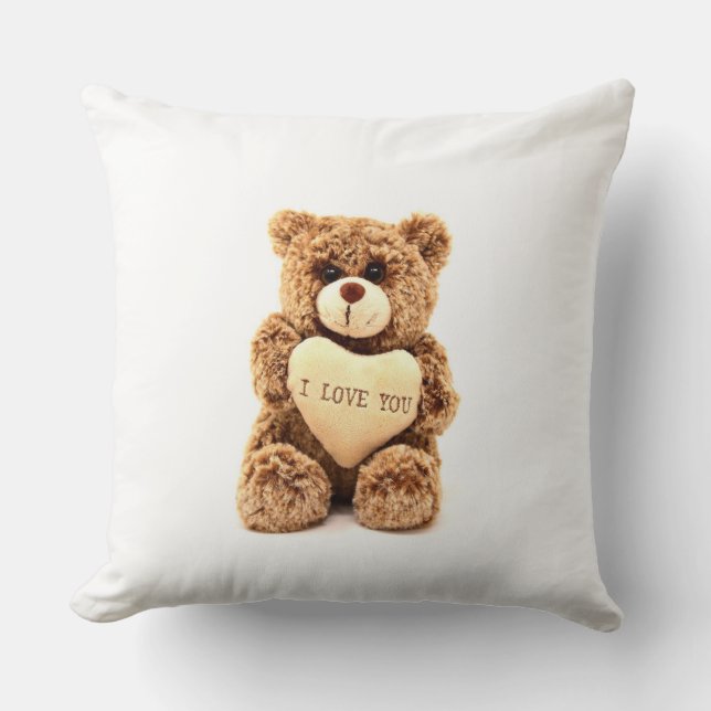 Te amo Cojín decorativo Teddy Bear (Anverso)