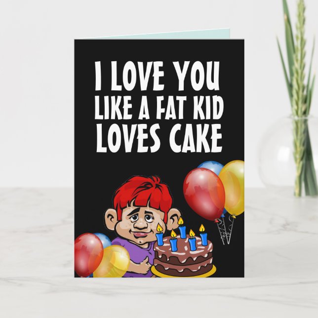 TE AMO COMO A UN NIÑO GRANDE LE ENCANTA LA TARJETA (Anverso)