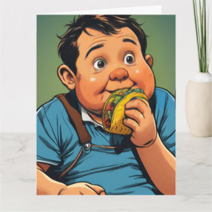 TE AMO COMO UN NIÑO GORDO AMO LOS TACOS TARJETA DE
