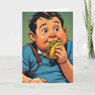 TE AMO COMO UN NIÑO GORDO AMO LOS TACOS TARJETA DE