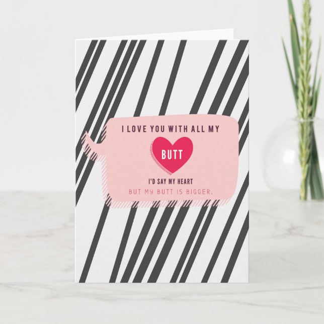 Te Amo Con Todo Mi Trasero Tarjeta Romántica (Anverso)