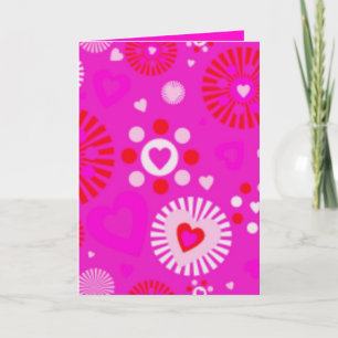 TE AMO CORAZONES EN FUSHIA TARJETAS PARA TODAS LAS