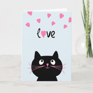 TE AMO, CUTE TARJETA DE GATO NEGRO