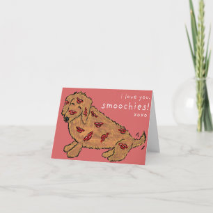 Te Amo Dachshund Besos Tarjeta de Felicitación Dob