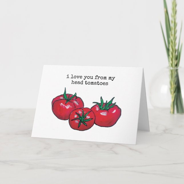 Te Amo De Mi Tarjeta De Pun De Tomates De La Cabez (Anverso)