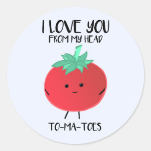Te amo de mis TOMATES principales - pegatinas