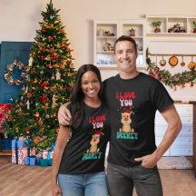 Te Amo Deerly Reindeer Santa Hat Camiseta
