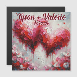 Te Amo Dos Corazones Abstractos Imán Personalizado