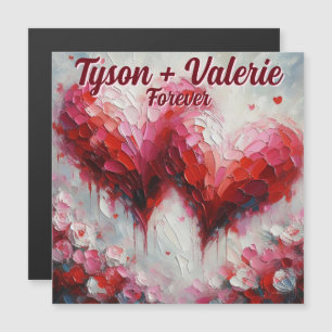 Te Amo Dos Corazones Abstractos Imán Personalizado