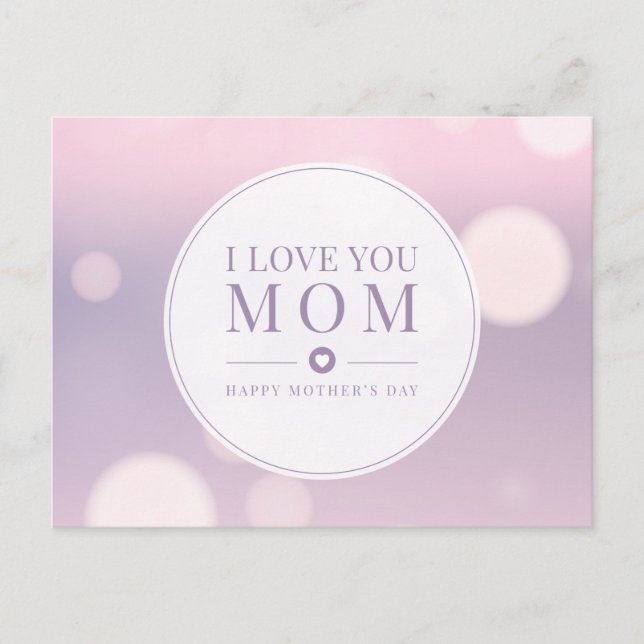 Te amo el día de mamá | Tarjeta postal (Anverso)