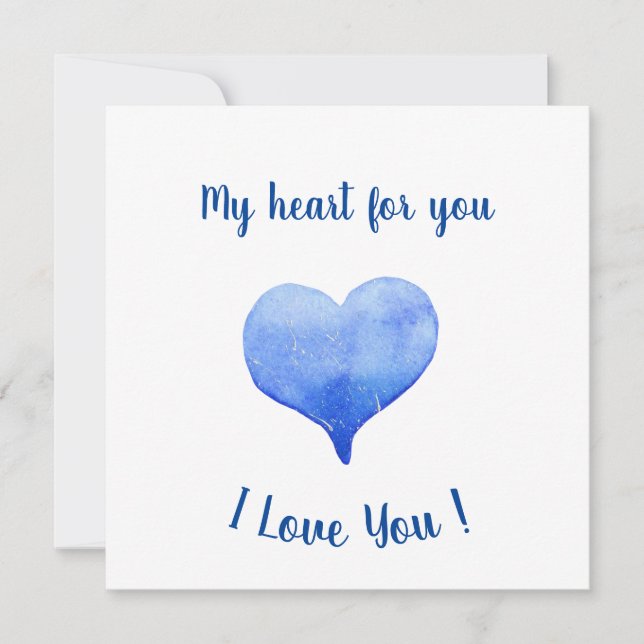 Te Amo El día de San Valentín Cute Blue Heart (Anverso)