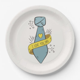 Te amo el día de tu padre | Plato de papel