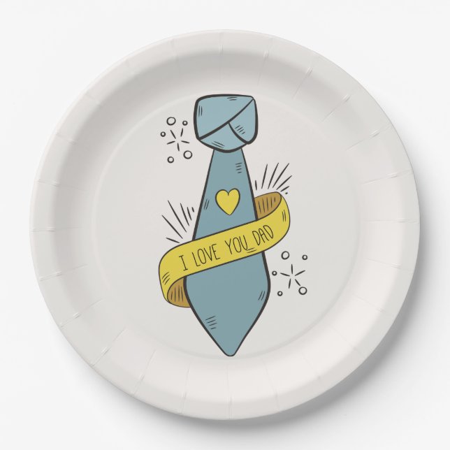Te amo el día de tu padre | Plato de papel (Anverso)