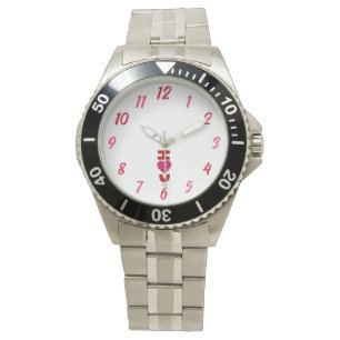 Te amo el reloj de pulsera de acero inoxidable de
