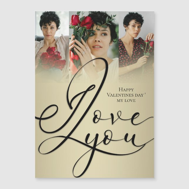 Te Amo Elegante Día de San Valentín Foto de Oro (Anverso)