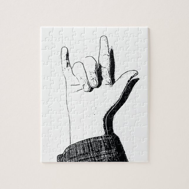 Te amo en ASL - rompecabezas (Vertical)