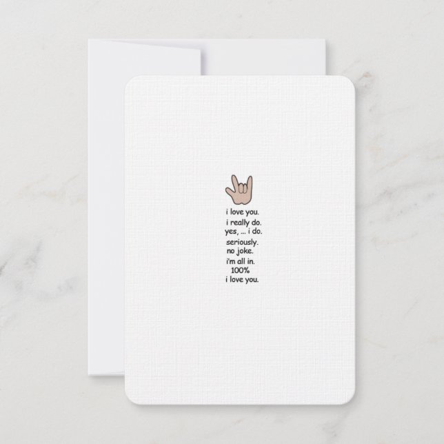 Te amo... en serio... Tarjeta (Anverso)