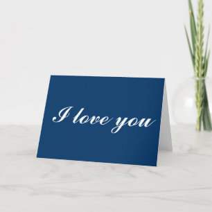 Te amo en tarjeta azul y blanca