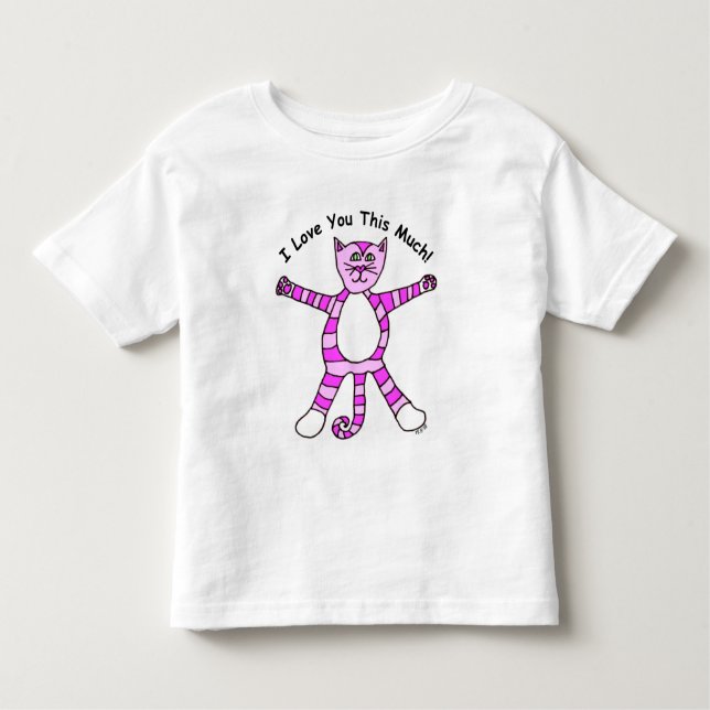 "Te amo esta camiseta mucho" rosada del gato (Anverso)