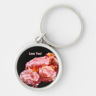 ¡Te Amo! Flores de Rosa Rosa llavero Rosas