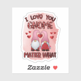 Te Amo Gnome Mater Qué - Pegatina de San Valentín