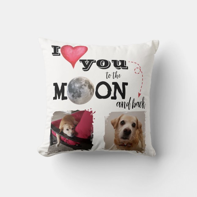Te Amo Hasta la Luna Almohada Decorativa (Anverso)
