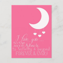 Te amo hasta la luna y de vuelta postal