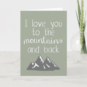 Te Amo Hasta Las Montañas y De Regreso Tarjeta de 