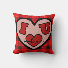 Te amo (I <3 U) almohada roja y negra de plástico