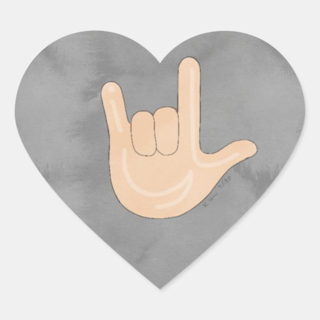 Te amo (ILY) Pegatina ASL (Anverso)