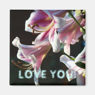 ¡TE AMO! imán Lilas Rosadas Flores de Verano