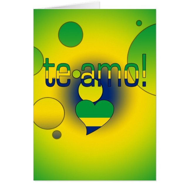 ¡Te Amo! La bandera del Brasil colorea arte pop (Frente)