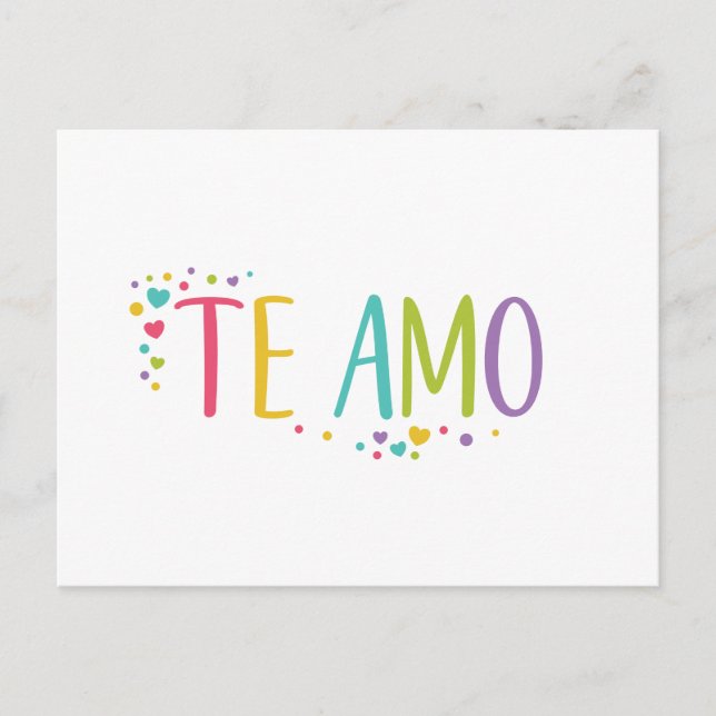 Te amo la postal del arco iris de amo (Anverso)