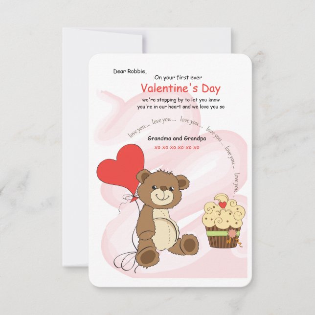 Te amo la tarjeta de El día de San Valentín Oso (Anverso)