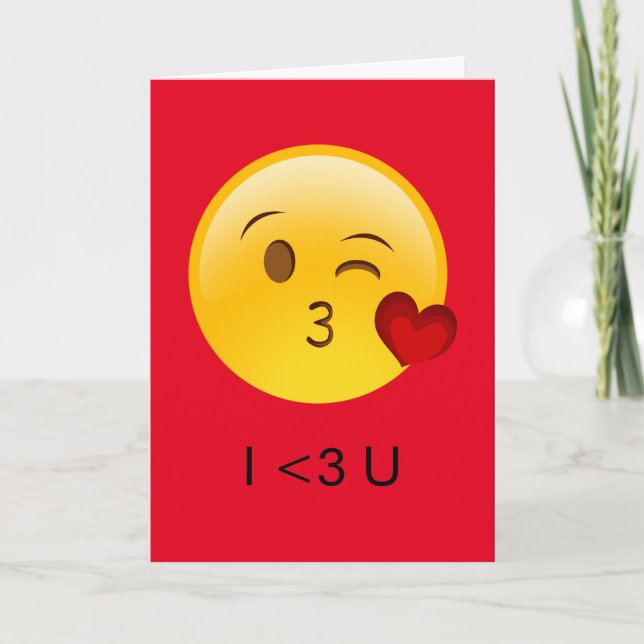 Te amo la tarjeta de San Valentín de Emoji (Anverso)