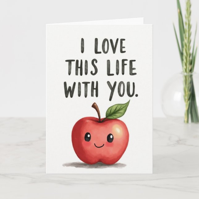 Te Amo La Vida Con Tú Tarjeta De Manzana Feliz (Anverso)