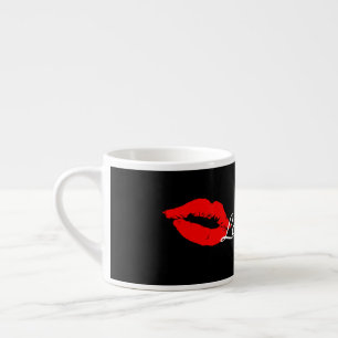 Te amo Labios Rojos Besos Taza de Café Espresso