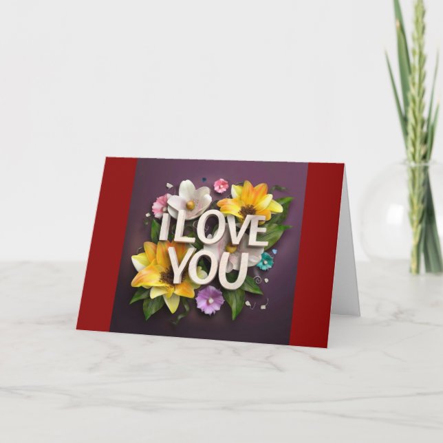Te amo las flores tarjeta de amor San Valentín (Anverso)