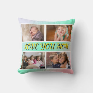 Te Amo Mamá Almohada Recuerdo Pastel de 4 Fotos